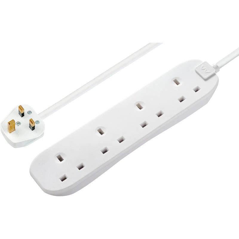 Masterplug Basic - 4 Sockets, 3m, 13A, White