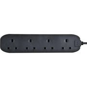 Masterplug Basic - 4 Sockets, 5m, 13A, Black