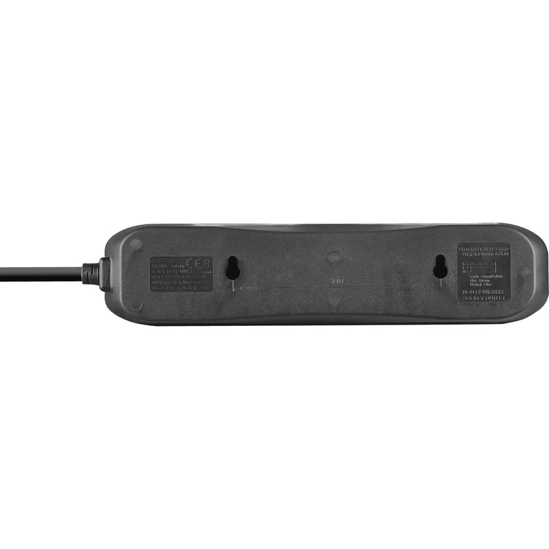 Masterplug Basic - 4 Sockets, 5m, 13A, Black