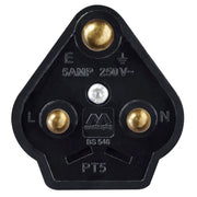 Masterplug Basic - Round Pin, 5A, Black