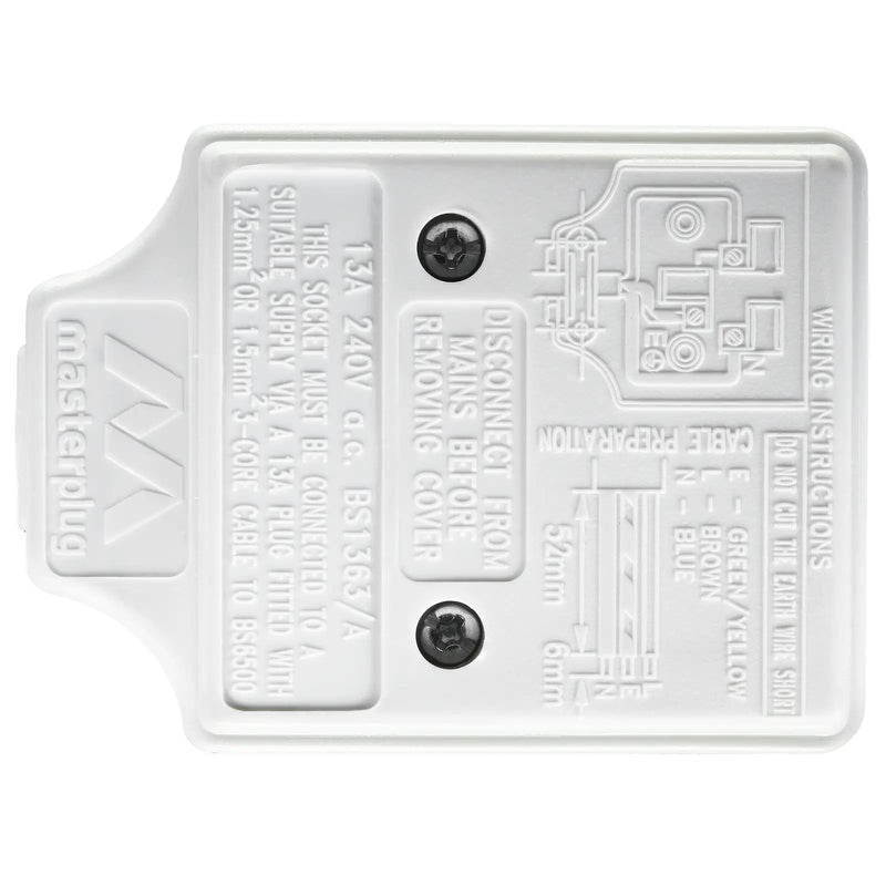 Masterplug Basic - 1 Socket, 13A, White