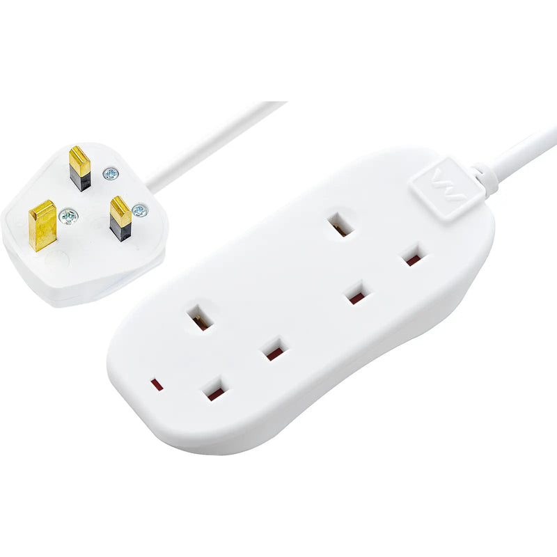 Masterplug Basic - 2 Sockets, 10m, 13A, White