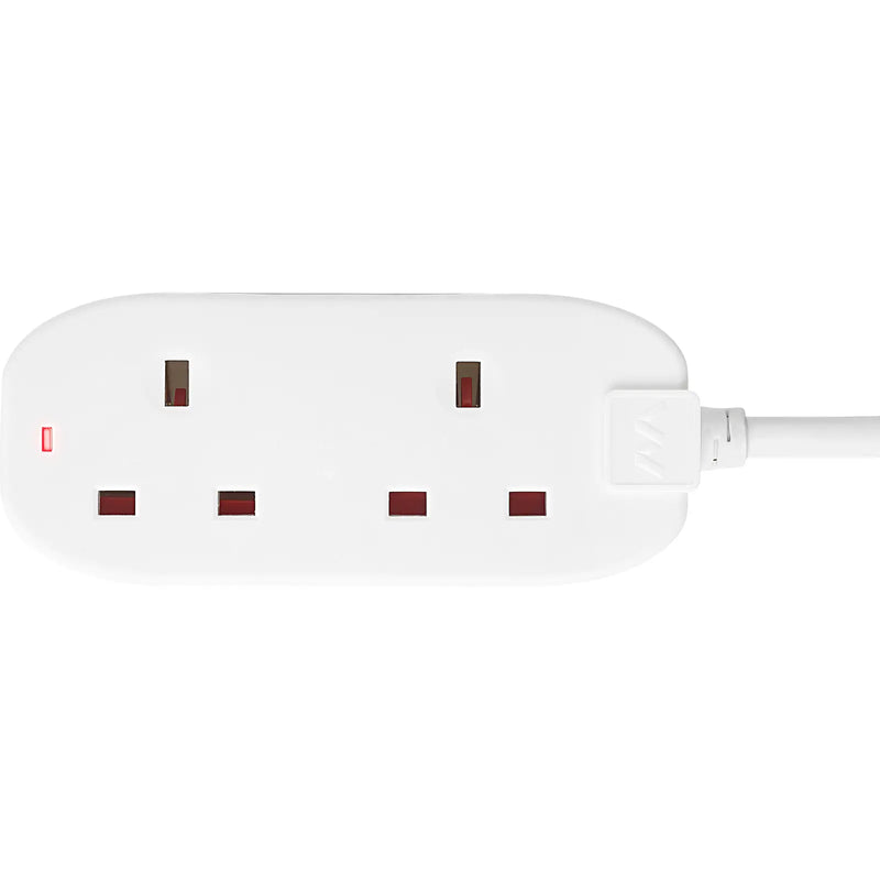 Masterplug Basic - 2 Sockets, 10m, 13A, White