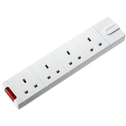 Masterplug Basic - 4 Sockets, 13A, White