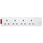 Masterplug Basic - 4 Sockets, 13A, White