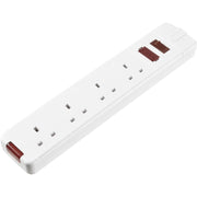 Masterplug Basic - 4 Sockets, 13A, White