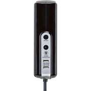 Masterplug High Gloss USB - 2 x USB A, 6 Sockets, 2m, 13A, Gloss Black