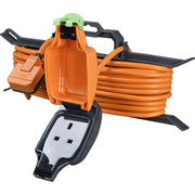 Masterplug Outdoor - 1 Weatherproof Socket, 15m, 13A, Orange