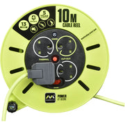Masterplug Pro XT - 10m, 4 Sockets, 13A, Grey + Green