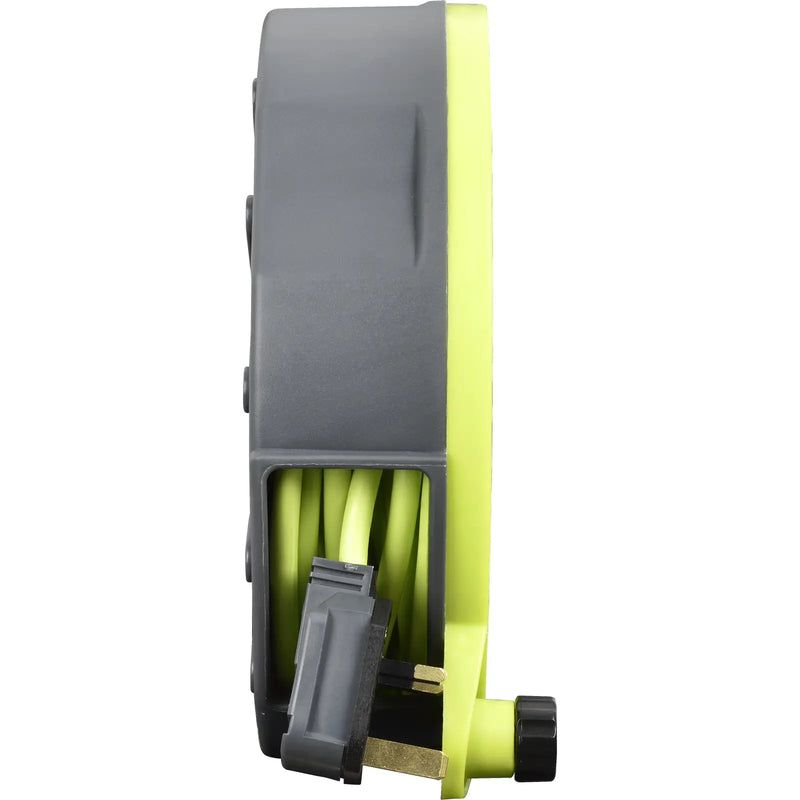 Masterplug Pro XT - 10m, 4 Sockets, 13A, Grey + Green