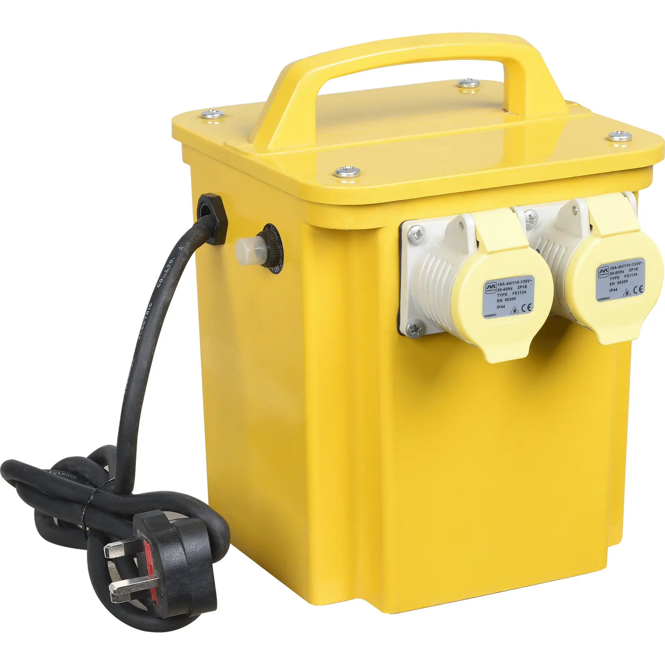 Masterplug Site - 110V 3.3KVA, 2 Sockets, 1.5m, 16A, Yellow
