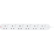 Masterplug Switched - 6 Sockets, 2m, 13A, White