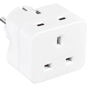 Masterplug Travel - 2 Socket, White