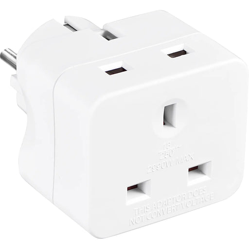 Masterplug Travel - 2 Socket, White