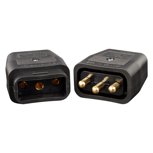 Masterplug Work - 3 Pin Connector, 10A, Black