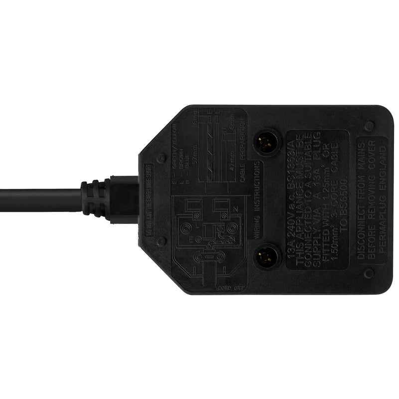 Masterplug Work - 1 Socket, 10m, 13A, Black