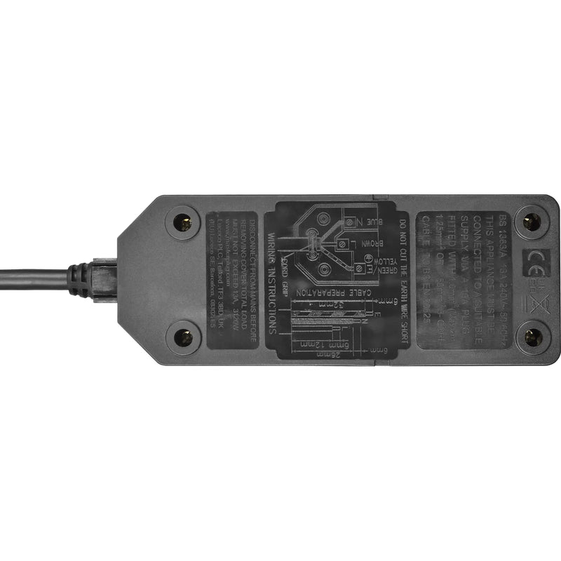 Masterplug Work - 2 Sockets, 4m, 13A, Black