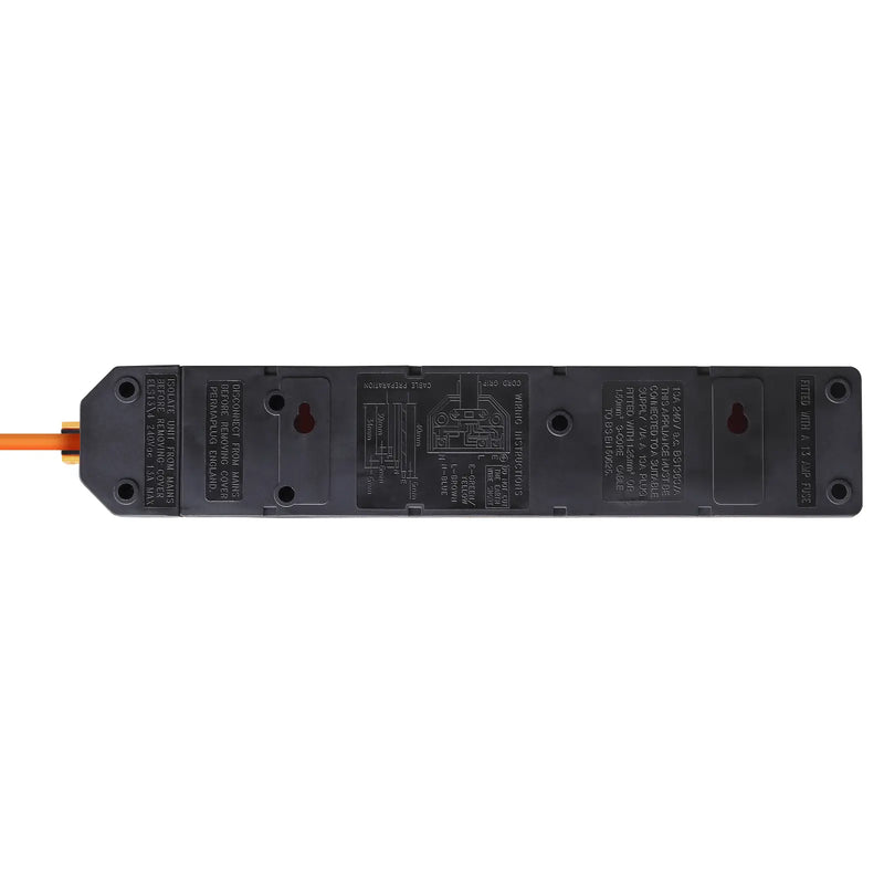 Masterplug Work - 4 Sockets, 2m, 13A, Orange