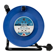 Masterplug Work - 50m, 4 Sockets, 13A, Blue