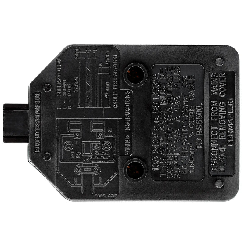 Masterplug Work - 1 Socket, 13A, Black