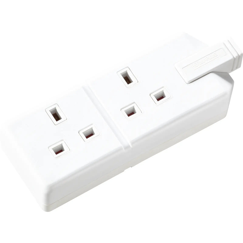 Masterplug Work - 2 Sockets, 13A, White