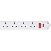 Masterplug Work - 4 Sockets, 13A, White