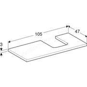 Geberit One Right Cut-out 1050mm Washtop - Matt Lava