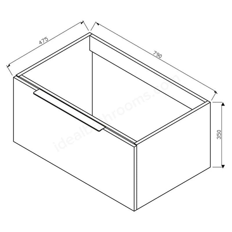Scudo Ambience 790mm x 350mm x 475mm Wall Mounted Vanity Unit - Matt Grey