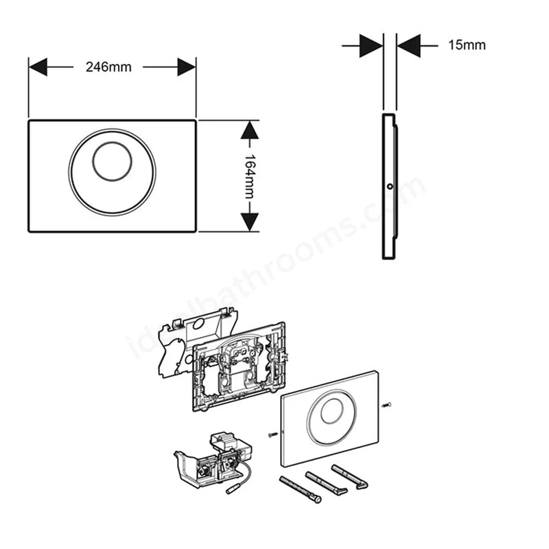Geberit Sigma10 Mains Powered Infrared Touchless Dual Flush Plate - Stainless Steel