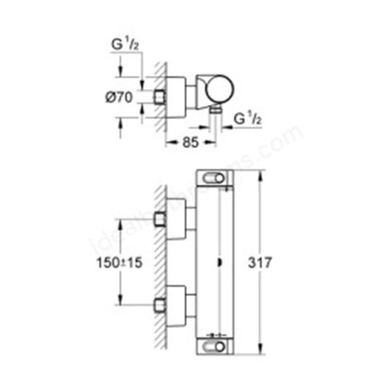 Grohe Gohtherm 2000 Thermostatic Shower Mixer - Chrome