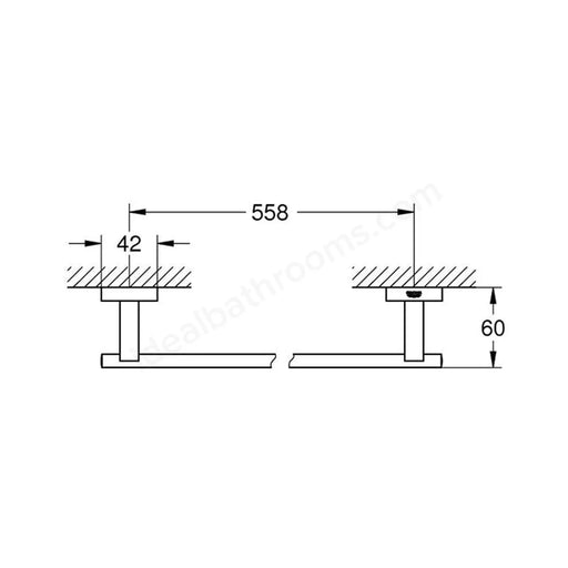 Grohe ESSENTIALS CUBE TOWEL RAIL 600MM