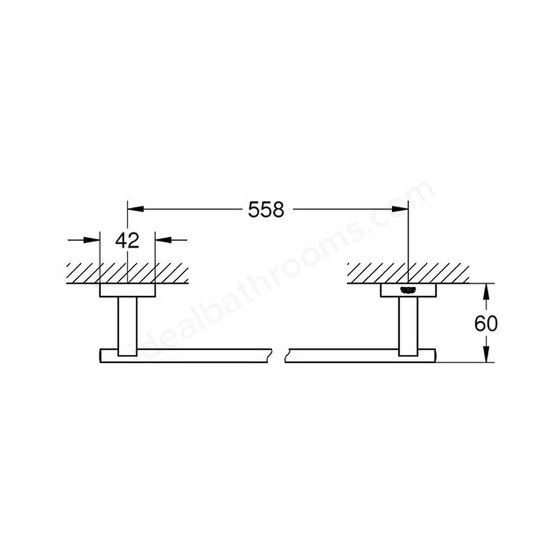 Grohe ESSENTIALS CUBE TOWEL RAIL 600MM