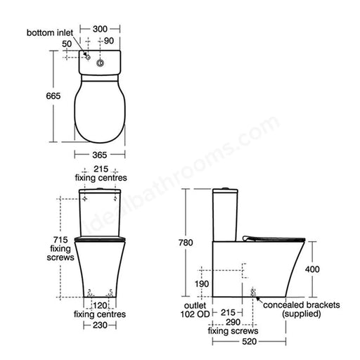 Ideal Standard Connect Air 365mm Close Coupled Pan
