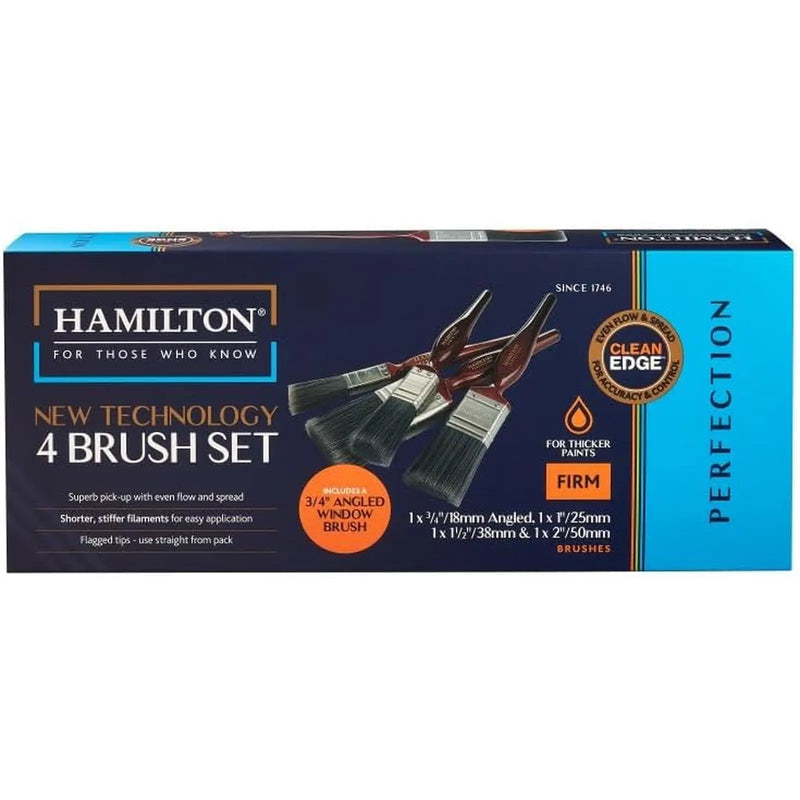 HAMILTON PERFECTION CLEANEDGE™ FLAT BRUSHES 4 PACK