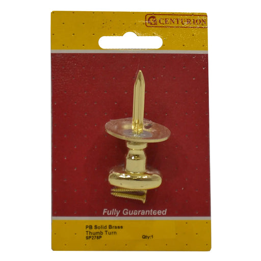 Centurion Security Bolt Thumb turn, Brass, 30mm