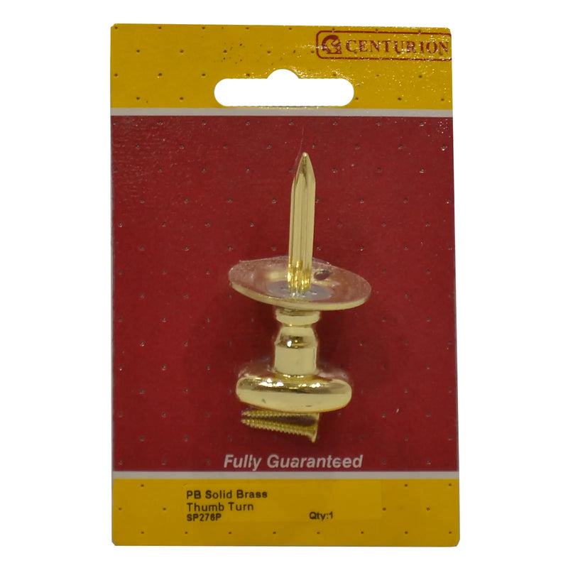 Centurion Security Bolt Thumb turn, Brass, 30mm