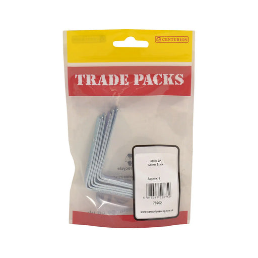 Centurion Corner Brace - Zinc Plated - 63mm - (6 PK)