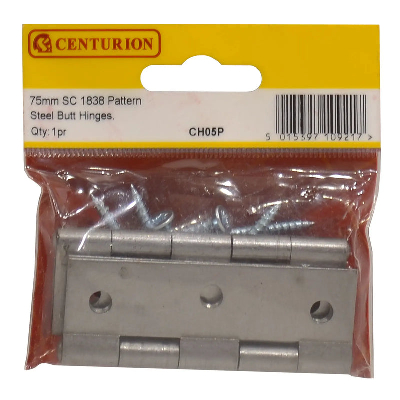 Centurion 75mm SC Steel Butt Hinge (1 Pair)