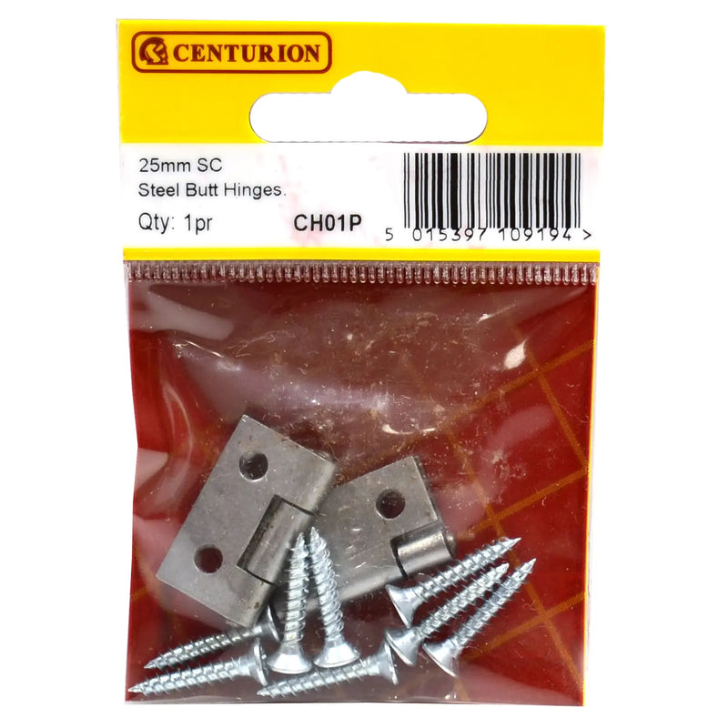Centurion 25Mm Sc Steel Butt Hinge 1 Pair