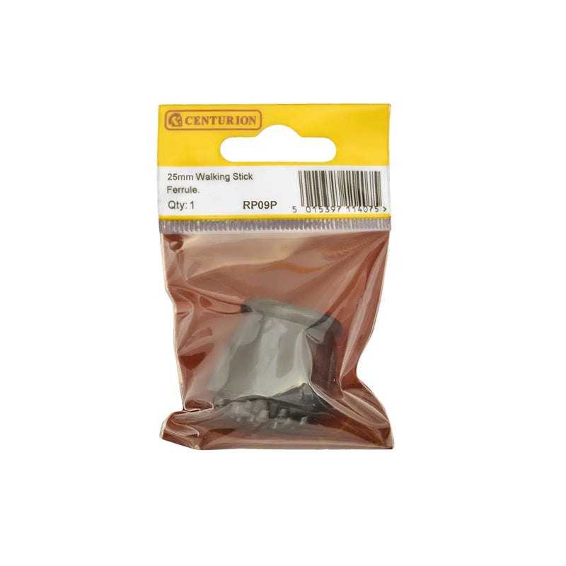 Centurion 25mm Black Rubber Walking Stick Ferrule (1pc)