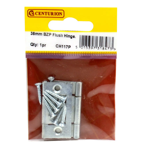 Centurion 38mm Bzp Flush Hinges (1 Pair)