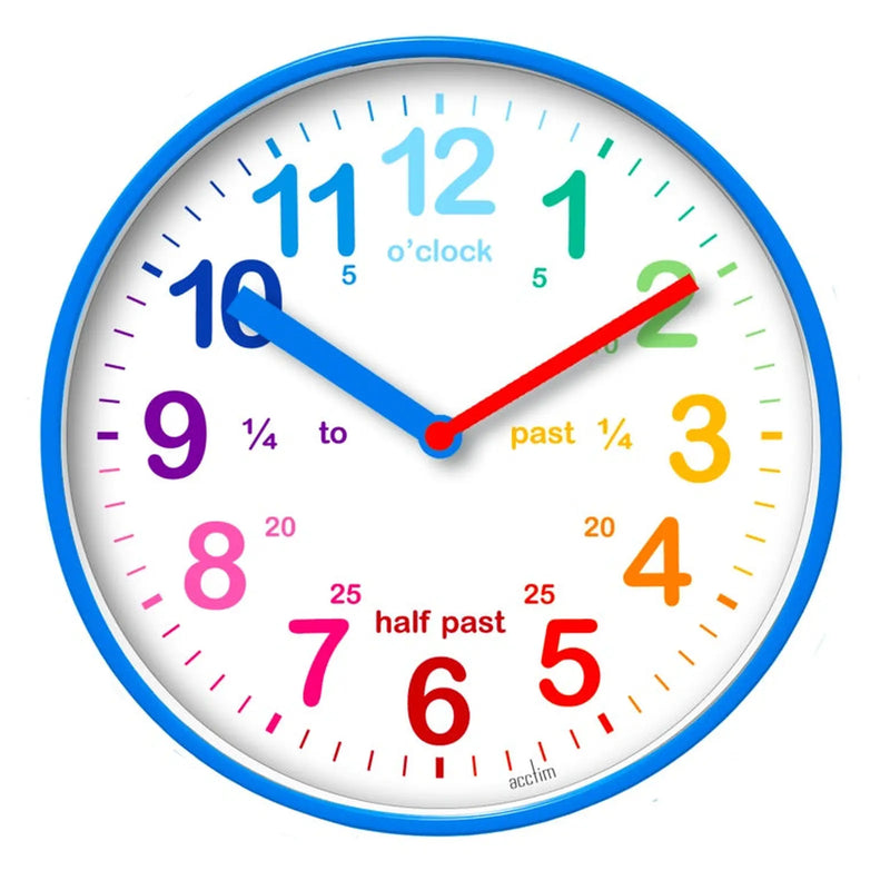 Acctim Wickford Kids Time Teach Clock 20cm Blue