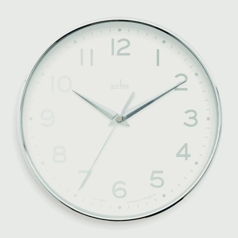 Acctim Rand 20cm Wall clock Chrome/White