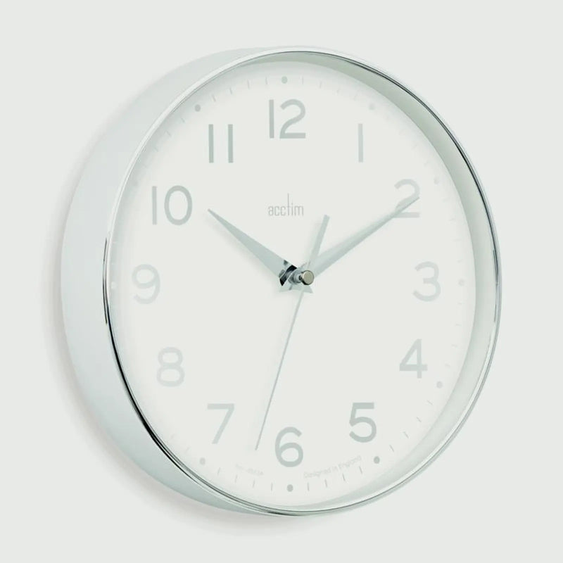 Acctim Rand 20cm Wall clock Chrome/White