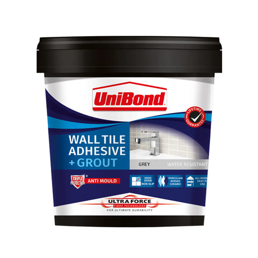 UniBond Ultraforce Wall Tile Adhesive & Grout 1.38kg Grey