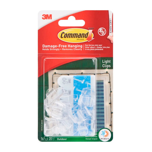 Stax Command™ Clear Outdoor Light Clips With Strips 16 Clips & 20 Strips