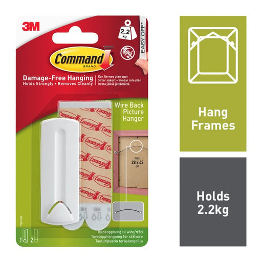 Stax Command™ Wire Back Picture Hanger 1 Hanger, Large Strips