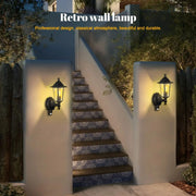 Extrastar Vintage Wall Light W/E27 L/H With PIR Black