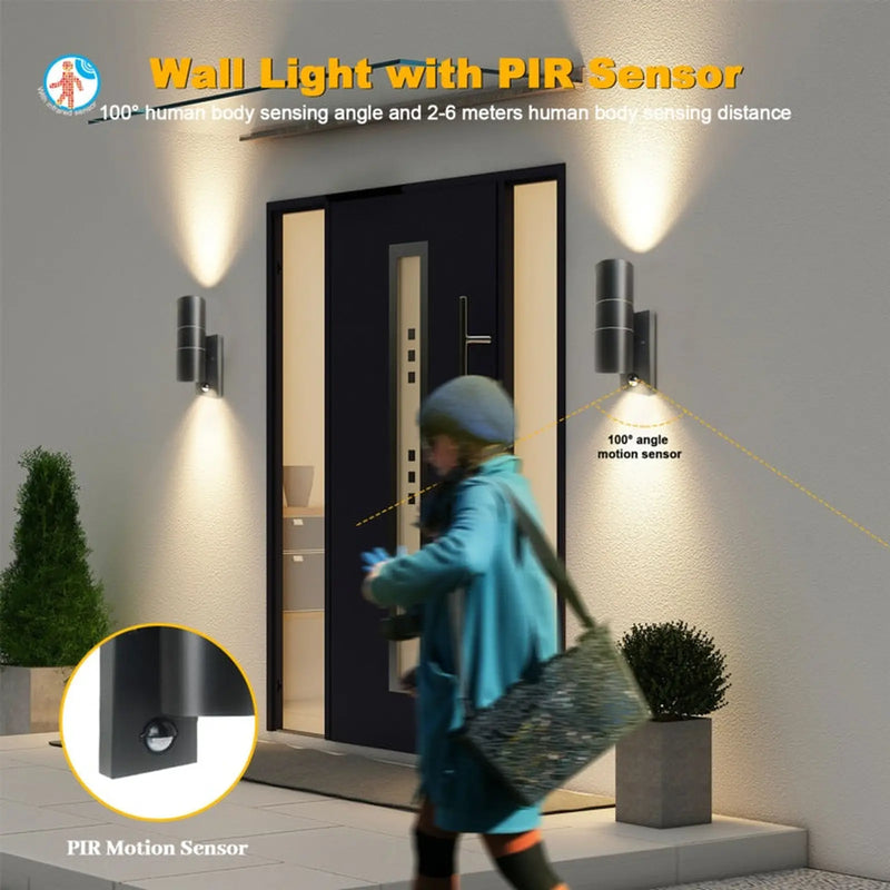 Extrastar Outdoor Up & Down Double Wall Light Black