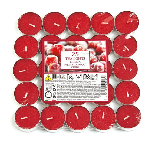 Aladino 4 Hour Tealights Pack 25 Frosted Cherries